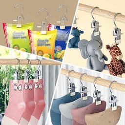 Clips - 20 stuks - 10,5x4 cm - Metalen clips - Wasknijpers - Clips die geen sporen achterlaten - Hoedenclips - Sokkenclips - Elastische clips - Opbergrek - Opbergclips - Haken - Huishoudelijke clips - Geschikt voor kledinghaken, kledingclips, hoeden — thumbnail 5
