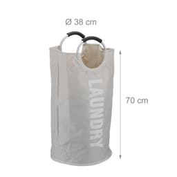 opvouwbare wasmand - met hengsel - 60 l - lichtgewicht - 70 x 38 cm - wit — thumbnail 5