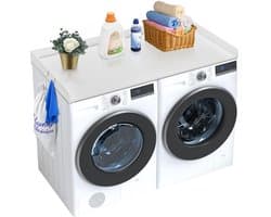 VEVOR werkblad voor wasmachine droger houten opzetstuk 1370x700x69mm wit