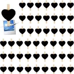 50 Houten Mini Knijpers in Hartvorm voor Foto's en Decoratie — thumbnail 1