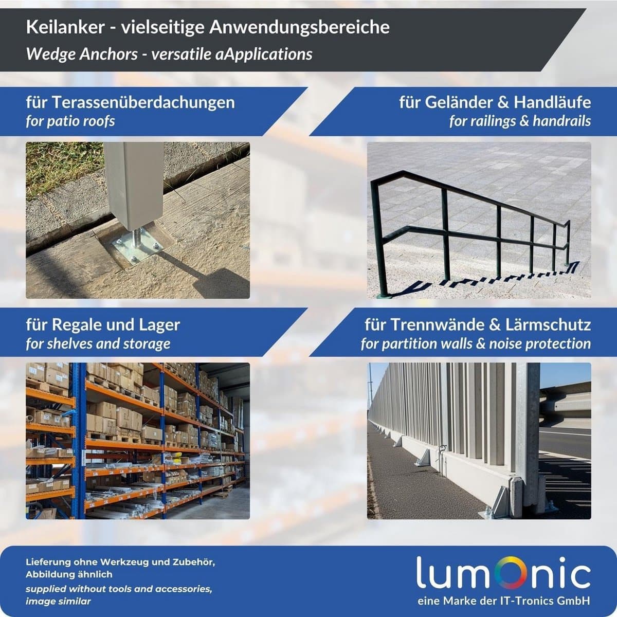 5x Zware Betonanker M16 x 280mm Gegalvaniseerd voor Doorsteekmontage — afbeelding 1