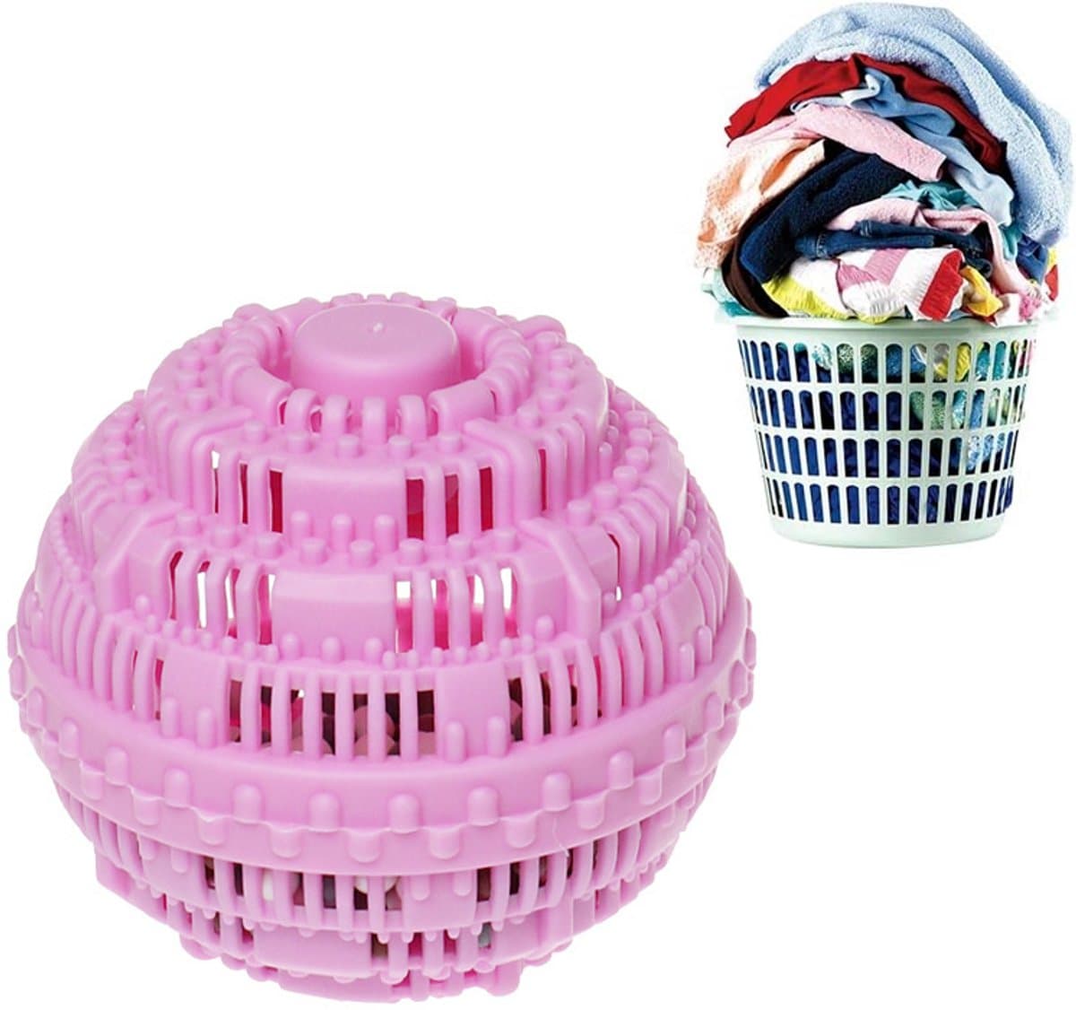 Wasbollen - 1 Stuk - Wasbal Voor De Wasmachine - 11 Cm - Antiklitwerking - Herbruikbaar - Haarvanger Wasbollen - Wasballen Wasbol - Pluisballen - Geschikt Voor Lakens, Jassen, Kleding, Dekens - Roze — afbeelding 1