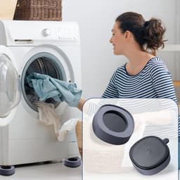 4 stuks - Wasmachine trillingsdemper-Trillingsmat- Antislipmat-Antislip rubber-Voetjes Droge-Anti Vibratie-grijs — thumbnail 2