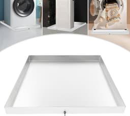 Opvangbak Wasmachine - Lekkagebak Apparaten - Water Opvang - Verhoogde Rand - 81x76x6.3cm - Zilver — thumbnail 1