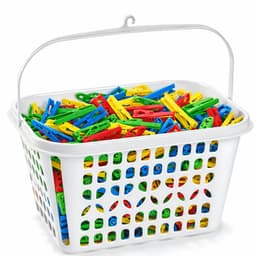 Plasticforte Knijpermandje - wit - 20 x 25 cm - kunststof - wasknijpertasje/knijperzak — thumbnail 1