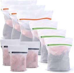 Ultiluxe® Waszakken - 9 Stuks - Voor de wasmachine - 3 verschillende maten - 20 x 30 / 30 x 40 / 40 x 50 cm - Met Rits - Grijs — thumbnail 1