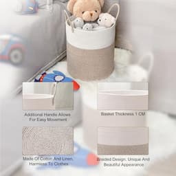 Geweven Wasmand - Grote Capaciteit van 60L - Handige Handgrepen en Modern Design — thumbnail 4