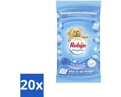20 x Robijn Droogtrommeldoekjes Morgenfris 20 stuks per verpakking - Droogtrommeldoekjes - Wasgoed Drogen - Frisheid Droger - Wasgoed Verzorgen - Kleding Beschermen