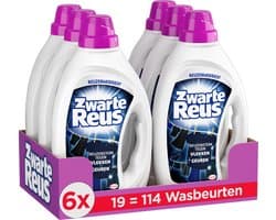 Zwarte Reus Gel - Vloeibaar Wasmiddel - Zwarte en Donkere Was - 6 x 19 Wasbeurten - Voordeelverpakking