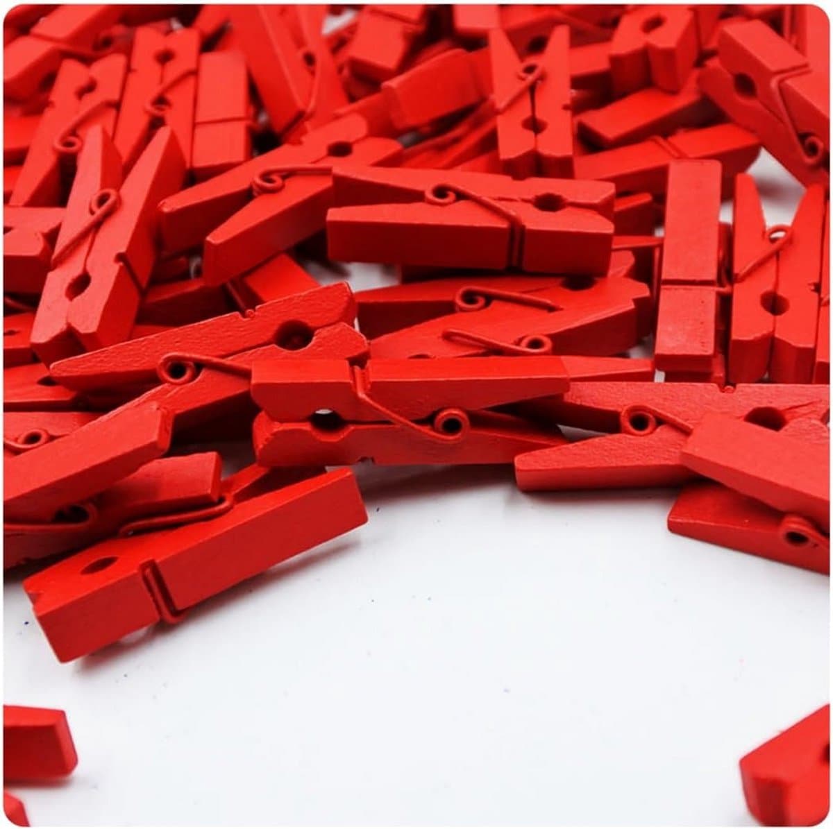 100 Stuks Houten Wasknijpers Mini Gekleurd - Diverse Kleuren - Decoratie Klemmen 3,5 cm — afbeelding 1
