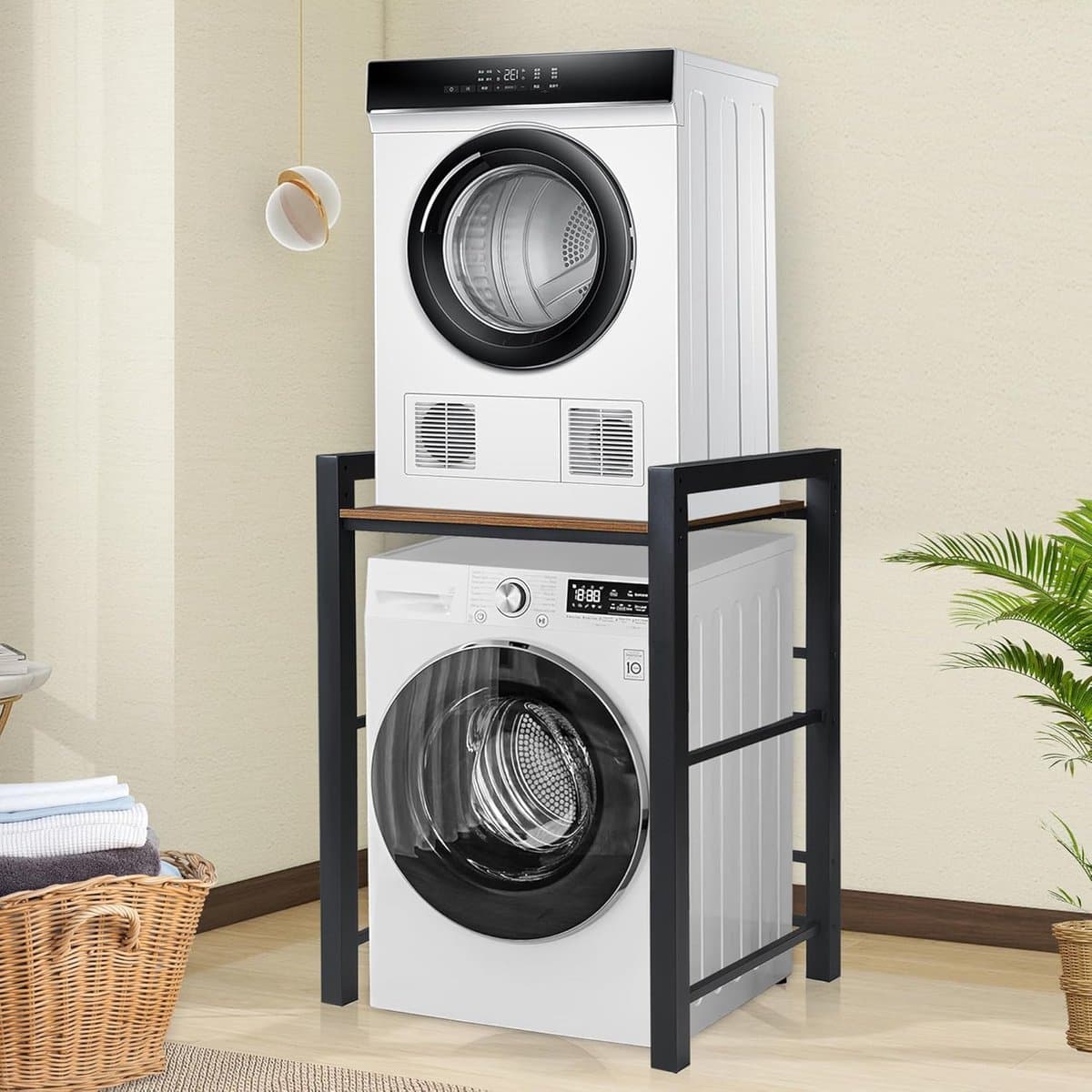 Wasrek Boven Wasmachine en Droger - Ruimtebesparende Kast met 3 Hoogtes — afbeelding 1