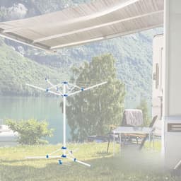 NBAP® Droogmolen met Voet voor Camping & Thuis - Wasrek Staand - Droogrek Inklapbaar - Zilver en Blauw — thumbnail 2