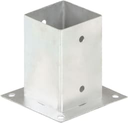 Paalankers 4 stuks - Paalhouders Fundering - Stevige Constructies Bouwen - Roestbestendig Gegalvaniseerd Metaal - 91 mm Vierkant - Zilver — thumbnail 3