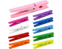 Tolvia Wasknijpers Hout 50 Stuks - Gekleurd (10 Kleuren) - Sterke Knijpers voor Was, Foto’s & Decoratie - Duurzaam & Multifunctioneel — afbeelding 1