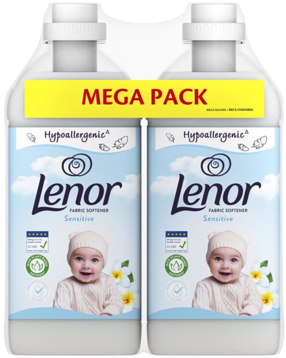 Lenor - Wasverzachter Sensitive 2x49 wasbeurten - 4 x 2x1.23 liter - Voordeelverpakking — afbeelding 1