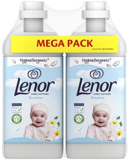 Lenor - Wasverzachter Sensitive 2x49 wasbeurten - 4 x 2x1.23 liter - Voordeelverpakking — thumbnail 1