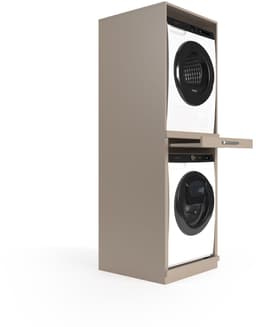Wasophoogte® Wasmachine Kast Lisbon - Wasmachine verhoger - Wasmachine ombouw - 700(D)*665(B)*1980(H) mm - Taupe — thumbnail 2