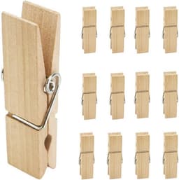 Grote Houten Wasknijpers - Set van 12 Stuks, 7,2 cm lang en 1,8 cm breed — thumbnail 1
