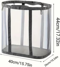 Opvouwbare wasmand, grote opbergmand van gaas voor vuile was in de badkamer, kinderspeelgoed (zwart) — thumbnail 4