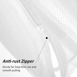 2-delige - schoenenwaszak - Schoenreinigingszak met rits - Waszak voor Schoenen - Sneakers Veilig Wassen - Waszak van mesh - Draagbare opbergtas - Met ophanglus - Wit - 40*19 cm - Geschikt voor sneakers, sportschoenen, sokken en bh's — thumbnail 2