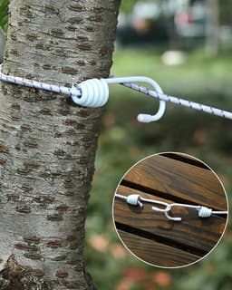 Draagbare Waslijn - Camping Wasrek - Buiten Droge Kleding - 12 Anti-slip Clips - Tot 3.6 Meter — thumbnail 2