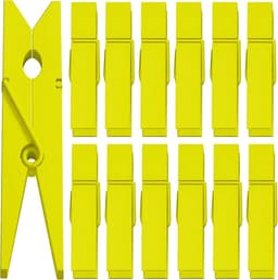 50 stuks kleurrijke houten wasknijpers 2,75 inch – Geel – Multifunctionele clips voor decoratie, foto’s en knutselen — thumbnail 1