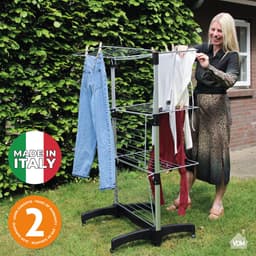 LaundrySpecialist Droogrek Lea - 40 meter aan drooglengte - 3 hoogteniveaus - Inklapbaar droogrek op wielen — thumbnail 2