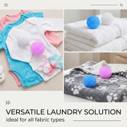 Drogerballen van kunststof, 6 stuks wasballen voor zachte kleding in wasmachine en droger, wit/blauw/roze, 4 cm — thumbnail 2