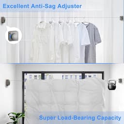 Pull-out Clothesline, 4.8m Non Sagging, Retractable Clothesline, Wall Mounted, Stainless Steel Rope, Retractable - ShopVlot — thumbnail 5
