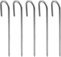 10 stuks grondankers van 12 inch - Stalen J-haken, gegalvaniseerd voor trampolines, tenten en luifels — thumbnail 3