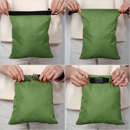 Waterdichte droogzakkenset, 6 maten lichtgewicht zakken en lange verstelbare schouderriem, waterdichte pakzakken voor buiten voor backpacken, varen, wandelen, kamperen (groen), 6 stuks — thumbnail 3