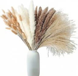 Gedroogde pampasbloemen, decoratie, pampasgras, XXL, gedroogde bloemen, decoratie voor woonkamer, slaapkamer, eettafel, bohemian sfeer — thumbnail 1