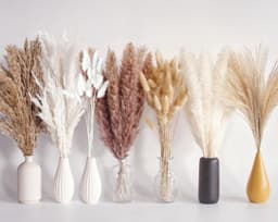 125 stuks gedroogd pampasgrasboeket, boho-tafeldecoratie, konijnenstaarten gedroogde bloemen, bruin pampas, wit pampasgras voor bruiloften, thuisdecoratie, rustieke feesten en babyshowerdecoraties — thumbnail 1