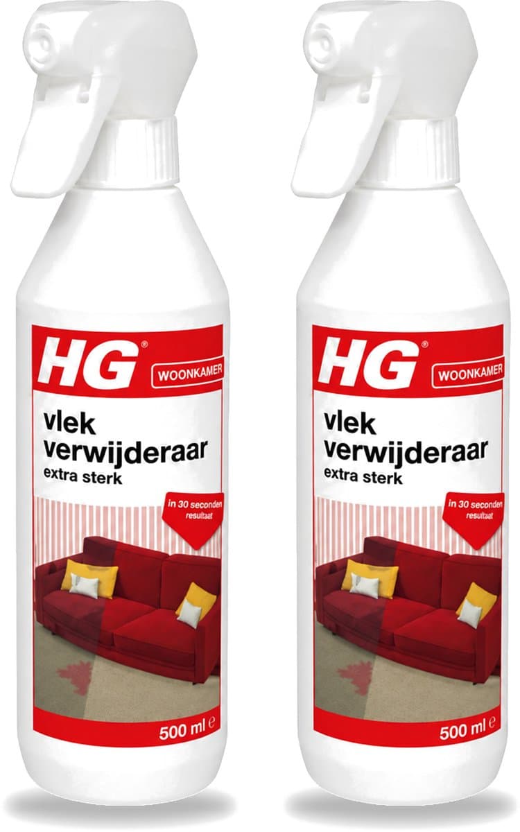 2 x HG - Woonkamer - Vlekverwijderaar Extra Sterk - In 30 Seconden Resultaat - 500 ml - Voordeelverpakking - 2 stuks — afbeelding 1