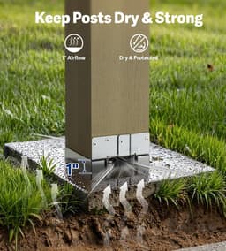 10 STKS 6x6 Betonnen Dek Post Anker Base Verstelbare Metalen Post Beugel Post Base Houder — thumbnail 3