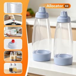 Deegportioneerder - Wit - 1000 ml - Squeeze Fles van Voedselveilig Plastic - Voor Bakliefhebbers — thumbnail 5