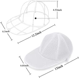Pettenwasser - 2 Stuks - Wasrek voor hoeden - 33 x 23 cm - Afneembaar wasframe voor honkbalpet - Wasaccessoire - Kunststof - Waszakje voor Petten - Beschermrek voor wasmachine - Waszakken - Universeel Maat - Eenvoudig te monteren - Wit — thumbnail 5