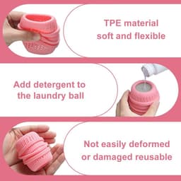 Wasmachine wasballen - 3 verpakkingen - herbruikbaar - Silicone wasballen, wasaccessoires - zachte kleding - verwijderen van statische stroom - reinigingsapparatuur - groen, blauw, roze — thumbnail 3