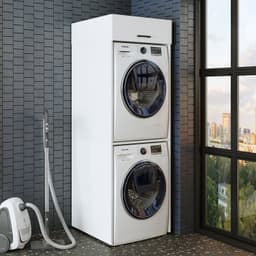 Roomart DUO-II Wasmachine Ombouwkast 67x176 cm - voor 2 Apparaten boven elkaar - Wit — thumbnail 2
