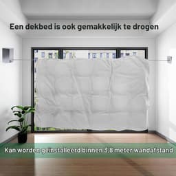 Intrekbare Waslijn - Zilver - 4,2 m - Heavy Duty Wandmontage - Voor Binnen en Buiten — thumbnail 4