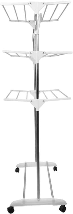 Wasrek, materiaal: buizen van roestvrij staal, maximale belasting: 3 kg per steunstang, 3 legplanken, met vleugels, 3 lagen, grijze buis verzinkt — thumbnail 2