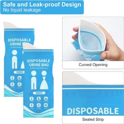 10 stuks outdoor urinezakken van 900 ml voor onderweg, tassen toilet, noodtoilet voor auto, noodtoiletten, plaszak, zaktoilet voor vrouwen, voor wandelen, auto, verstopping, reizen (blauw en — thumbnail 4