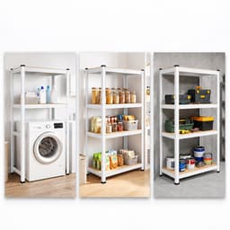 Wasmachine rek - 180 x 70 x 40 cm - wit — thumbnail 5