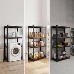 Wasmachine rek - 150x70x40 cm - 400 kg - zwart-bruin — thumbnail 2