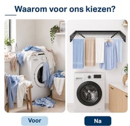 Avero® Wanddroogrek Inklapbaar XXXL – 120cm – 8.4 Meter Drooglengte – Hangend – Droogrek Inklapbaar – Zwart — thumbnail 5