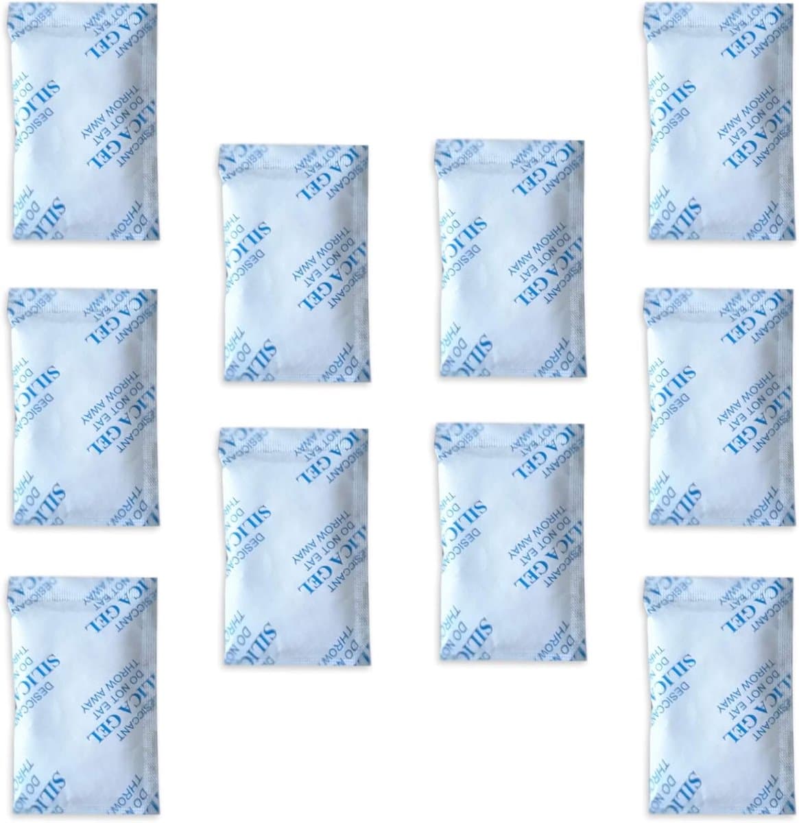 10 x 10 gr silicagel Tyvek-pakketten. Zuivere, veilige en herbruikbare silicagel droogzakjes. Hernieuwbare ontvochtigerzakken - Vocht absorberen. — afbeelding 1