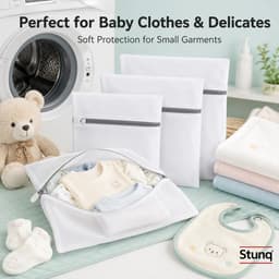 Stunq® Witte Waszakjes Set van 3 – Fijnmazig Mesh voor Delicate Was en Lingerie — thumbnail 1