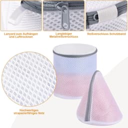 10 Stuks Herbruikbare Wasnetten voor Wasmachine - Waszak met Ritssluiting voor Beha's, Kleding en Babykleding, Ideaal voor Overhemden en Broeken — thumbnail 2