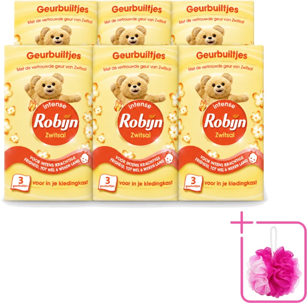 6 x Robijn - Zwitsal - Geurbuiltjes - Zachte Babygeur - Hypoallergeen - 3 Geurbuiltjes - Bulkverpakking - Zwitsal geur - Douchemop - Geurbuiltjes — afbeelding 1
