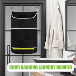 Vouwbare waszak voor vuile kleding, inclusief 2 haken en zuignappen, ideaal voor reizen en wasmachinegebruik — thumbnail 5